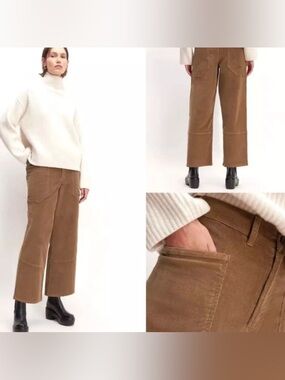 Everlane The Corduroy Gardener Wide Leg Pant In Toasted Coconut Size 4